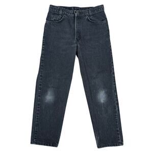 Vintage 90s Levi’s 550 Relaxed Fit Student Jeans Black Denim Orange Tab W30 L26